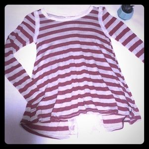Striped top with lace back